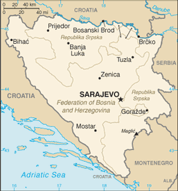 Mappa Bosnia-Erzegovina