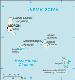 Mappa Comore-Mayotte, Isole