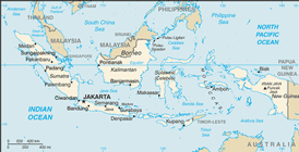 Mappa Indonesia (Giava, Sumatra, Bali, Kalimantan)