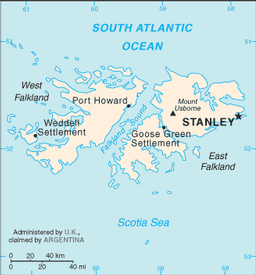 Mappa Falkland, Isole