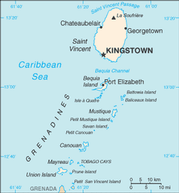 Mappa St.Vincent e Grenadine