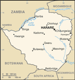 Mappa Zimbabwe