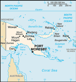 Mappa Papua Nuova Guinea