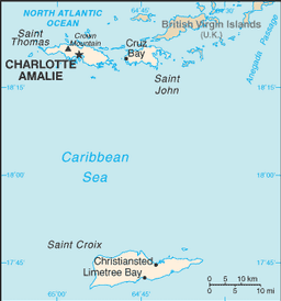 Mappa Vergini Americane, Isole