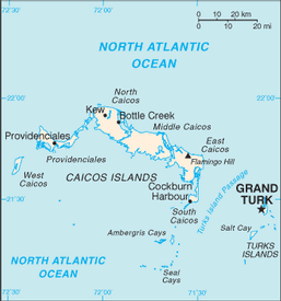 Mappa Turks e Caicos, Isole