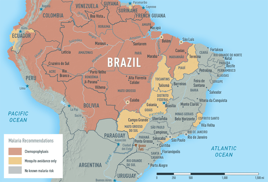 Map 3-21. Malaria in Brazil