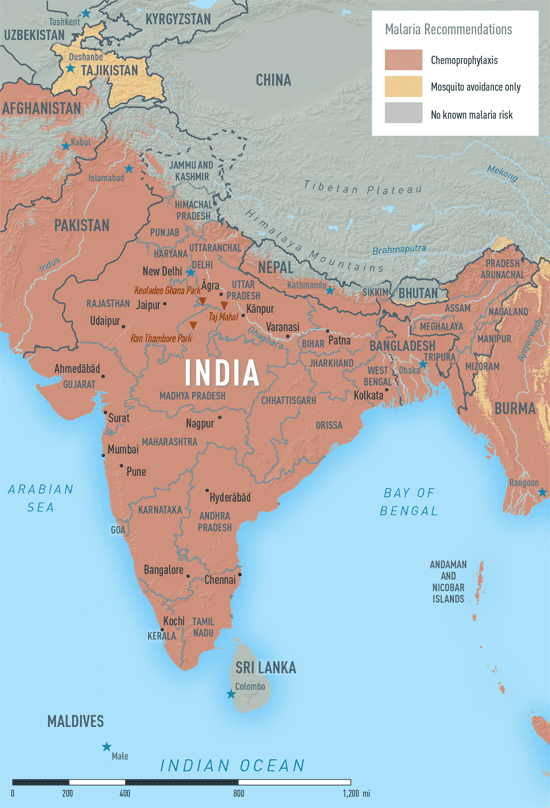 Map 3-29. Malaria in India