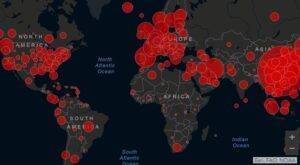 mappa di diffusione del COVID-19 nel mondo 2020