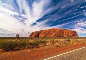 landscape photography of mountain under blue sky