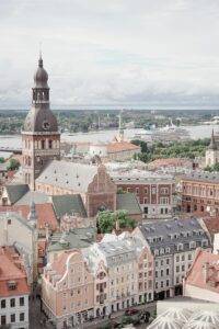 a view of a city from a high point of view